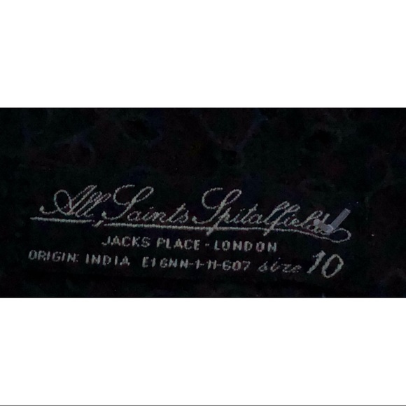 All Saints black cowl neck eyelet mini dress S - Picture 8 of 8